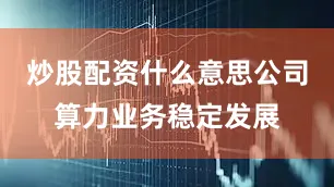 炒股配资什么意思公司算力业务稳定发展